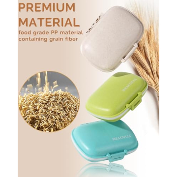 MEACOLIA 8 Compartment Travel Pill Organizer Multi-Colored