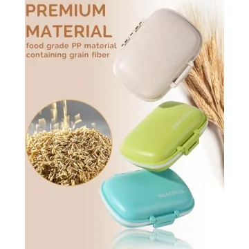 MEACOLIA 8 Compartment Travel Pill Organizer Multi-Colored