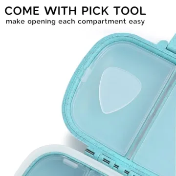 MEACOLIA 8 Compartment Travel Pill Organizer Multi-Colored