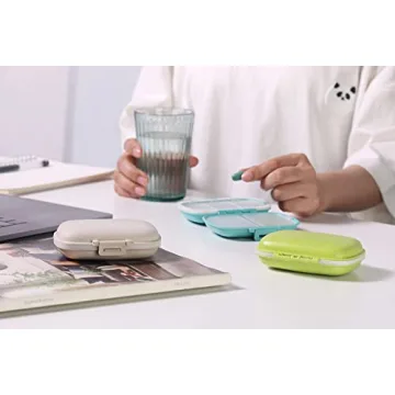 MEACOLIA 8 Compartment Travel Pill Organizer Multi-Colored