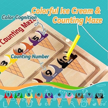 GENTEACO Wooden Magnets Board Puzzle for Toddlers - Montessori Toys