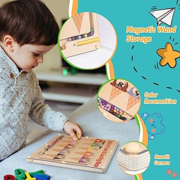 GENTEACO Wooden Magnets Board Puzzle for Toddlers - Montessori Toys