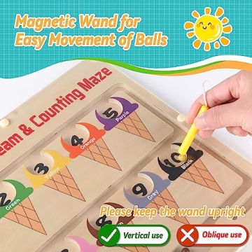 GENTEACO Wooden Magnets Board Puzzle for Toddlers - Montessori Toys