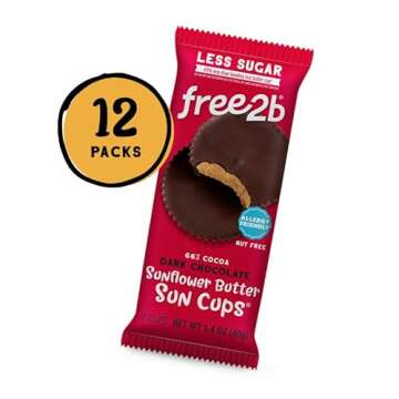 Free2b Sunflower Butter Sun Cups, Safe for School and Allergy Friendly - Gluten-Free, Dairy-Free, Nu...