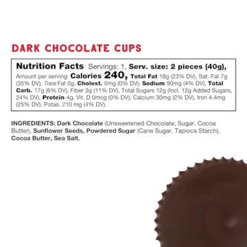 Free2b Sunflower Butter Sun Cups, Safe for School and Allergy Friendly - Gluten-Free, Dairy-Free, Nut-Free, and Soy-Free - Dark Chocolate, 2-Cup Packages (Pack of 12)