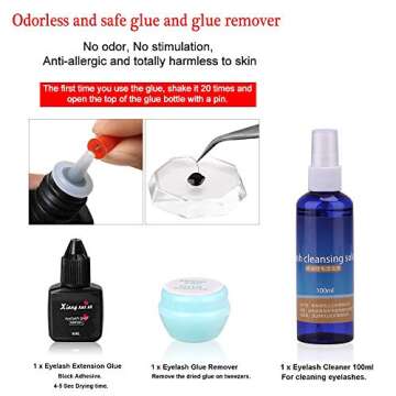 Pro 22pcs Eyelash Extension Kits, Beauty Star False Lashes Tool Curl Glue With Cosmetic Case For Makeup Practice Eye Lashes Graft, Lash Starter Kit, Eyelashes Extension Practice Set