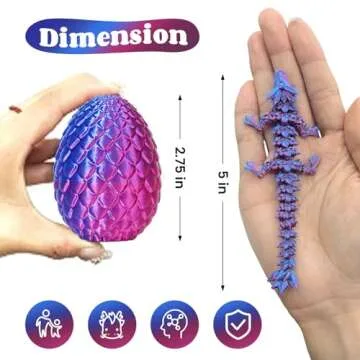 4PCS 3D Printed Easter Dragon Egg Set for Kids