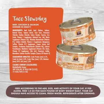 Weruva Taco Stewsday Cat Food, Salmon, Beef, & Chicken