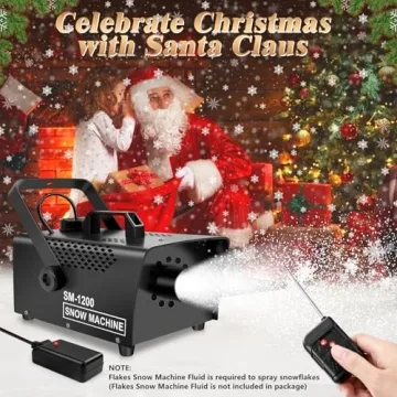1200W Portable Snow Machine for Holiday Fun Indoor Outdoor