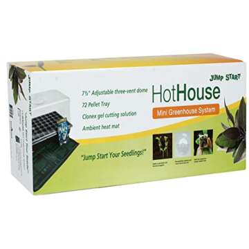 Jump Start CK64060 120V 17W Germination Hot House with Heat Mat, Watertight Tray, Cell Insert and 7" Humidity Dome
