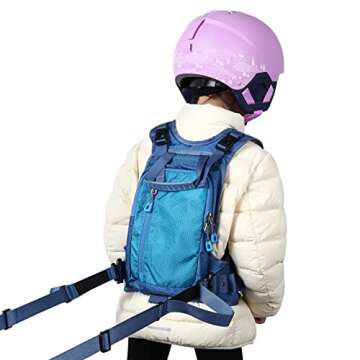 skiguard Ski Harness Trainer for Kids: Helping Toddler Learn to Ski with Support, Kids Ski Harness with Back Gripper Handle and Long Ski Leash, Child Ski Harness with Backpack for Age 2-8