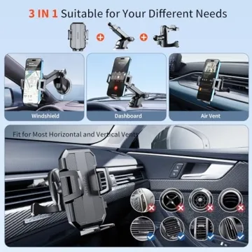 3-in-1 SUUSON Car Phone Holder for iPhone Android
