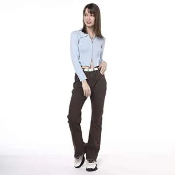 Stylish ZAFUL Ribbed Zip Fly Cardigan Casual Wear