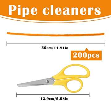 300 PCS Pipe Cleaners, Black Orange Chenille Stems Creative Craft Pipe Cleaners for St. Patrick's Day Christmas Crafts Decorations, Boutiques, Sewing, Weddings, Home