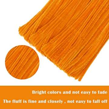 300 PCS Pipe Cleaners, Black Orange Chenille Stems Creative Craft Pipe Cleaners for St. Patrick's Day Christmas Crafts Decorations, Boutiques, Sewing, Weddings, Home