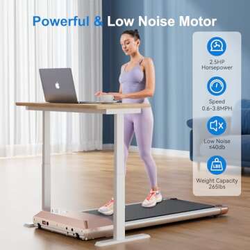 MJWW Walking Pad Treadmill, 2.5 HP Low Noise Under Desk Treadmill with APP, 3 in 1 Portable Treadmil...