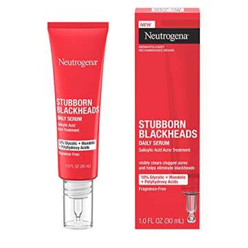 Neutrogena Stubborn Blackheads Daily Acne Facial Serum with Salicylic, Glycolic, Polyhydroxy & Mande...