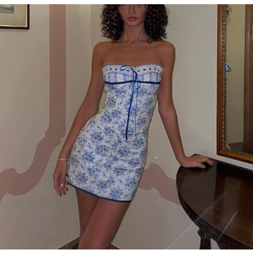 NUFIWI Strapless Mini Dress for Summer Style