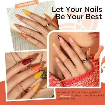 modelones 20 Colors Gel Nail Polish Kit- Fall Winter Gel Polish Set Soak Off Nail Polish Kit with Bond Primer Glossy&Matte Top Base Coat DIY at Home