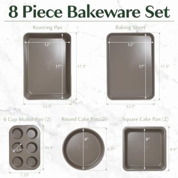 Goodful All-In-One Nonstick Bakeware Set 8-Piece for Baking