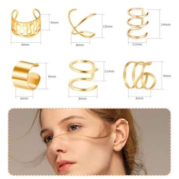 Fashion-Forward 18 Pairs Ear Cuff Set by Roctee – Non-Piercing Stylish Accessories