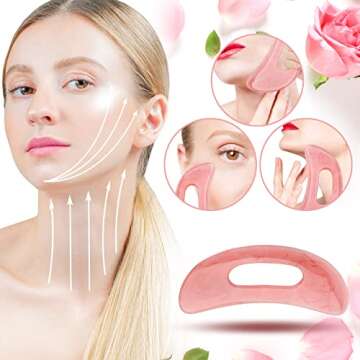 Gua Sha Massage Tool with Handle Resin Massage Tools Lymphatic Drainage Massager Body Shaping Gua Sha Tools for Full Body Men Women Birthday Festival Holiday Present (Pink)