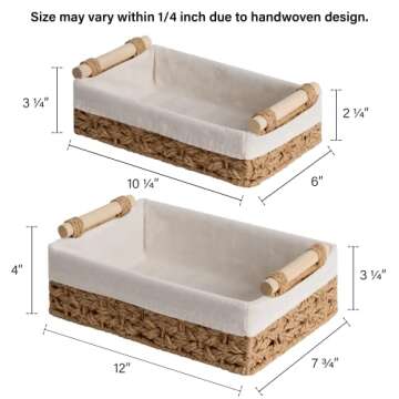 StorageWorks Bathroom Baskets for Organizing, Small Wicker Basket for Bathroom Organizer, Round Pape...