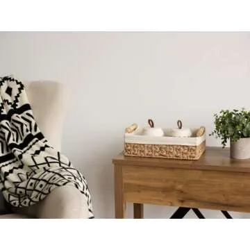 StorageWorks Bathroom Baskets for Organizing, Small Wicker Basket for Bathroom Organizer, Round Paper Rope Storage Basket for Bathroom Countertop, Set of 2