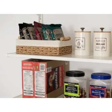 StorageWorks Bathroom Baskets for Organizing, Small Wicker Basket for Bathroom Organizer, Round Paper Rope Storage Basket for Bathroom Countertop, Set of 2