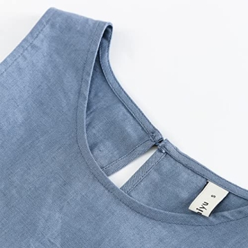 Amazhiyu Women’s Linen High Low Midi Dress with Pockets