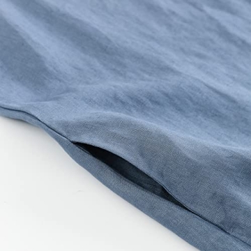 Amazhiyu Women’s Linen High Low Midi Dress with Pockets