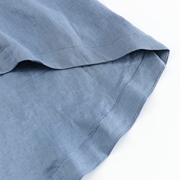 Amazhiyu Women’s Linen High Low Midi Dress with Pockets