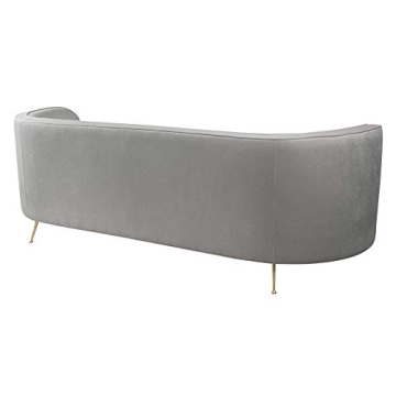 TOV Furniture Flare Modern Glam Curved Living Room Sofa, 91", Cream