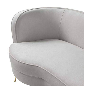 TOV Furniture Flare Modern Glam Curved Living Room Sofa, 91", Cream