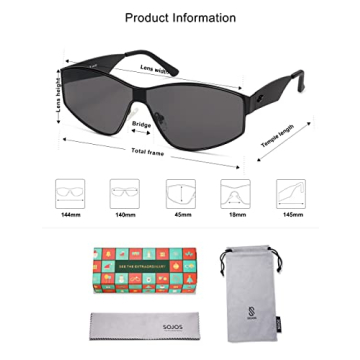 SOJOS Vintage Cat Eye Sunglasses for Stylish UV400 Protection