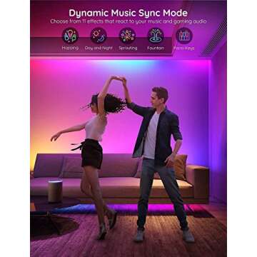 Govee Smart RGBIC LED Strip Lights 65.6ft, Alexa LED Light Strip Work with Google Assistant, Music Sync, DIY Multiple Colors on One Line, WiFi Color Changing Lights for Bedroom, Living Room, Holiday