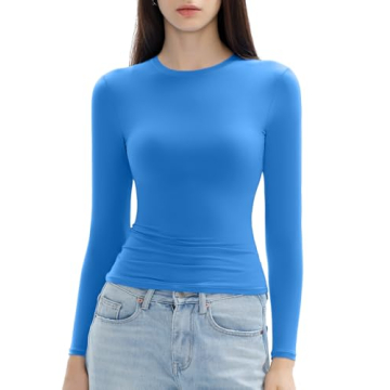 C202 Women’s Trendy Long Sleeve Crew Neck Tops for Fall 2024