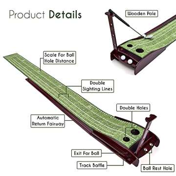 BRITENWAY Putting Golf Mat with Auto Ball Return