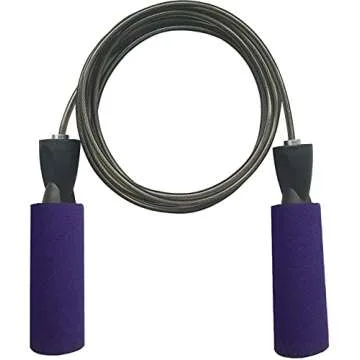 Professional Adjustable Steel Wire Tangle-Free Skipping Jump Rope Durable,Easy to Adjust Premium for Men Women Speed Jumping Rope Boxing Cardio Endurance Workout Suitable All Heights (Purple)