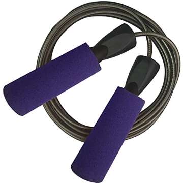 Professional Adjustable Steel Wire Tangle-Free Skipping Jump Rope Durable,Easy to Adjust Premium for Men Women Speed Jumping Rope Boxing Cardio Endurance Workout Suitable All Heights (Purple)