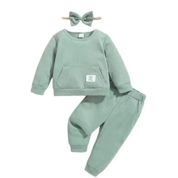 Weebaby 3T Girl Clothes Toddler Winter Clothing Sweatsuit Top Pants Set Little Clothes Girl Fall Win...