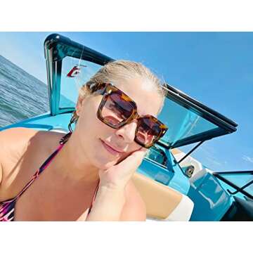 ADE WU Trendy Oversized Sunglasses Womens Large Chunky Square Frames