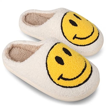 Smile Face Slippers: Cozy Plush Indoor & Outdoor Wear