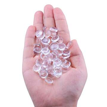 HAUTOCO 200Pcs 12mm Clear Glass Cabochons Round Cabochons Dome Tiles for DIY Earrings Necklaces Pend...