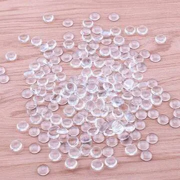HAUTOCO 200Pcs 12mm Clear Glass Cabochons Round Cabochons Dome Tiles for DIY Earrings Necklaces Pendants Rings Cameo Photo Jewelry Making