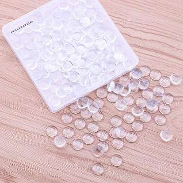 HAUTOCO 200Pcs 12mm Clear Glass Cabochons Round Cabochons Dome Tiles for DIY Earrings Necklaces Pendants Rings Cameo Photo Jewelry Making