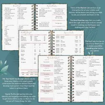 PLANBERRY Weekly Planner Premium – Undated Life Organizer & Budget Planner – Time Management, Goal Setting, to-Do List, Work-Life Balance & Habit Tracker – 6.9″ x 8.5″ (Tropical Forest)
