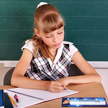 60 Pcs Outer Space Student Nameplate Classroom Flat Nameplate Name Tag School Classroom Student Desk Teaching Supplies Back to School Decoration, 12 x 4 Inches (Space Style)