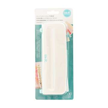 We R Memory Keepers Adjustable 6 Hole Punch, Blue, Adjustable Punches & Alignment Edge for Punching 6+ Different Planner Sizes, Hole Punch for Binders, Planners, Card-Making, Paper Crafts