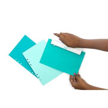 We R Memory Keepers Adjustable 6 Hole Punch, Blue, Adjustable Punches & Alignment Edge for Punching 6+ Different Planner Sizes, Hole Punch for Binders, Planners, Card-Making, Paper Crafts